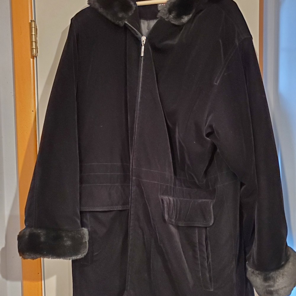 Womens black car length dress coat